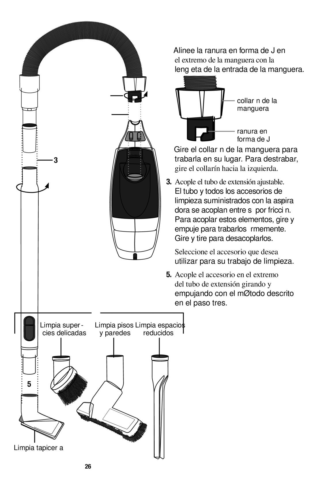 Oreck 1600 manual Accesorios 