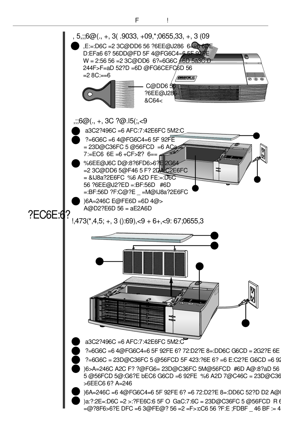 Oreck 21057-03 manual Le nettoyage de la grille directionnelle de l’air, Nettoyage de lOxygénateur 