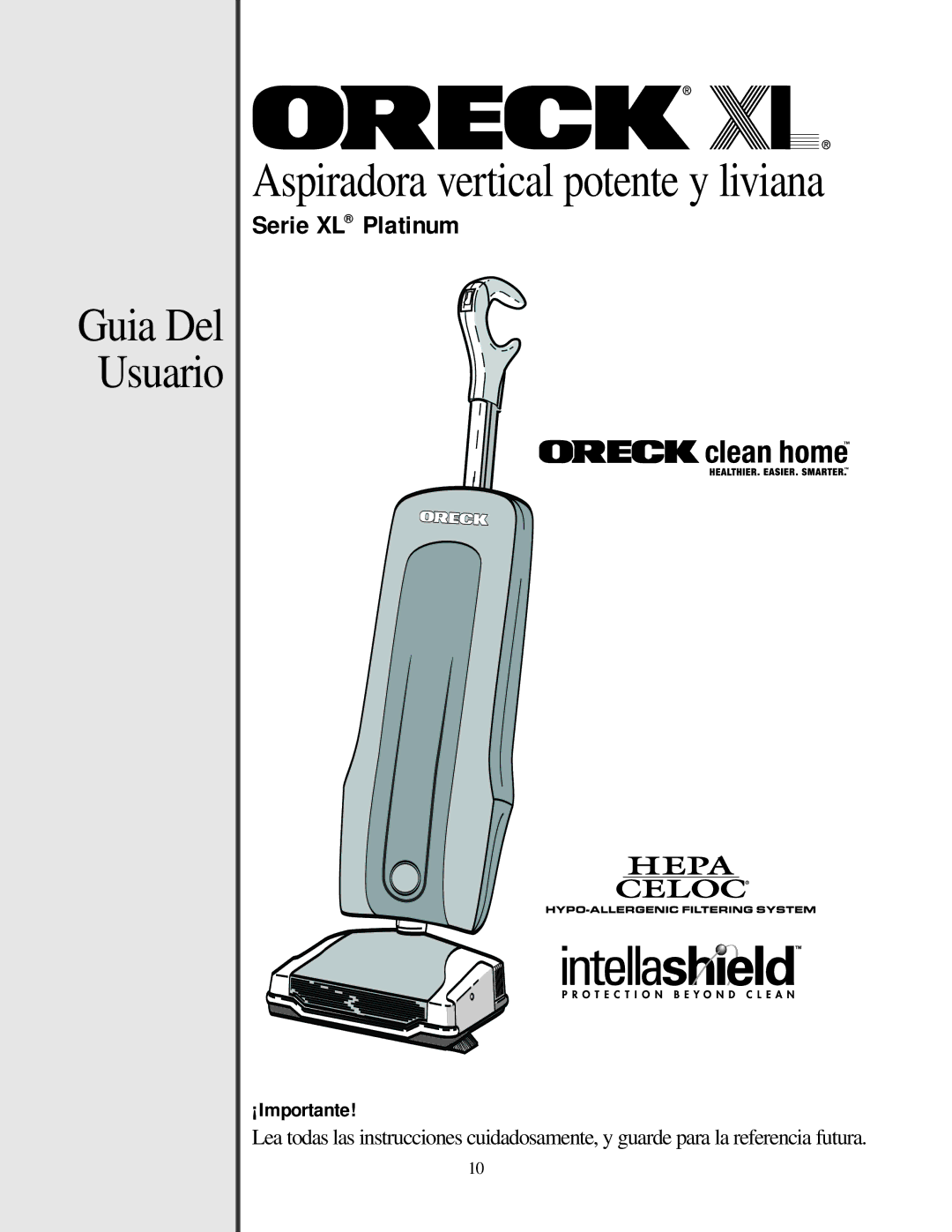 Oreck 79011-01REVB manual Aspiradora vertical potente y liviana 