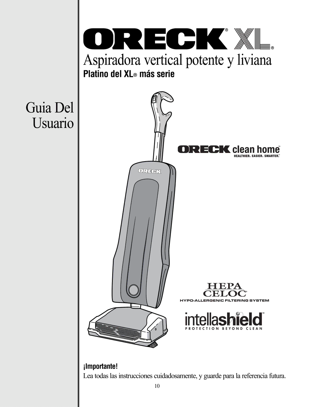 Oreck 79030-01REVA manual Aspiradora vertical potente y liviana 