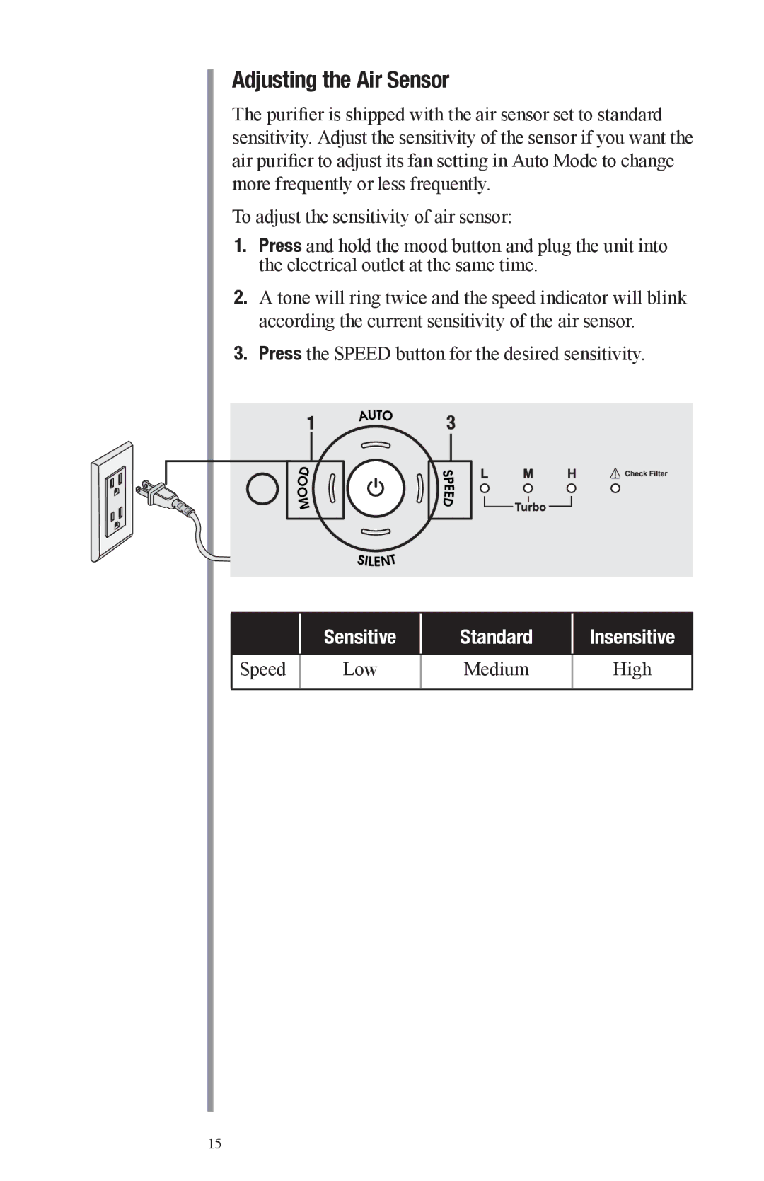 Oreck manual Adjusting the Air Sensor 