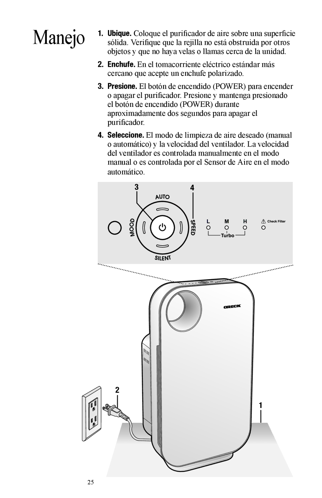 Oreck Air manual Manejo 