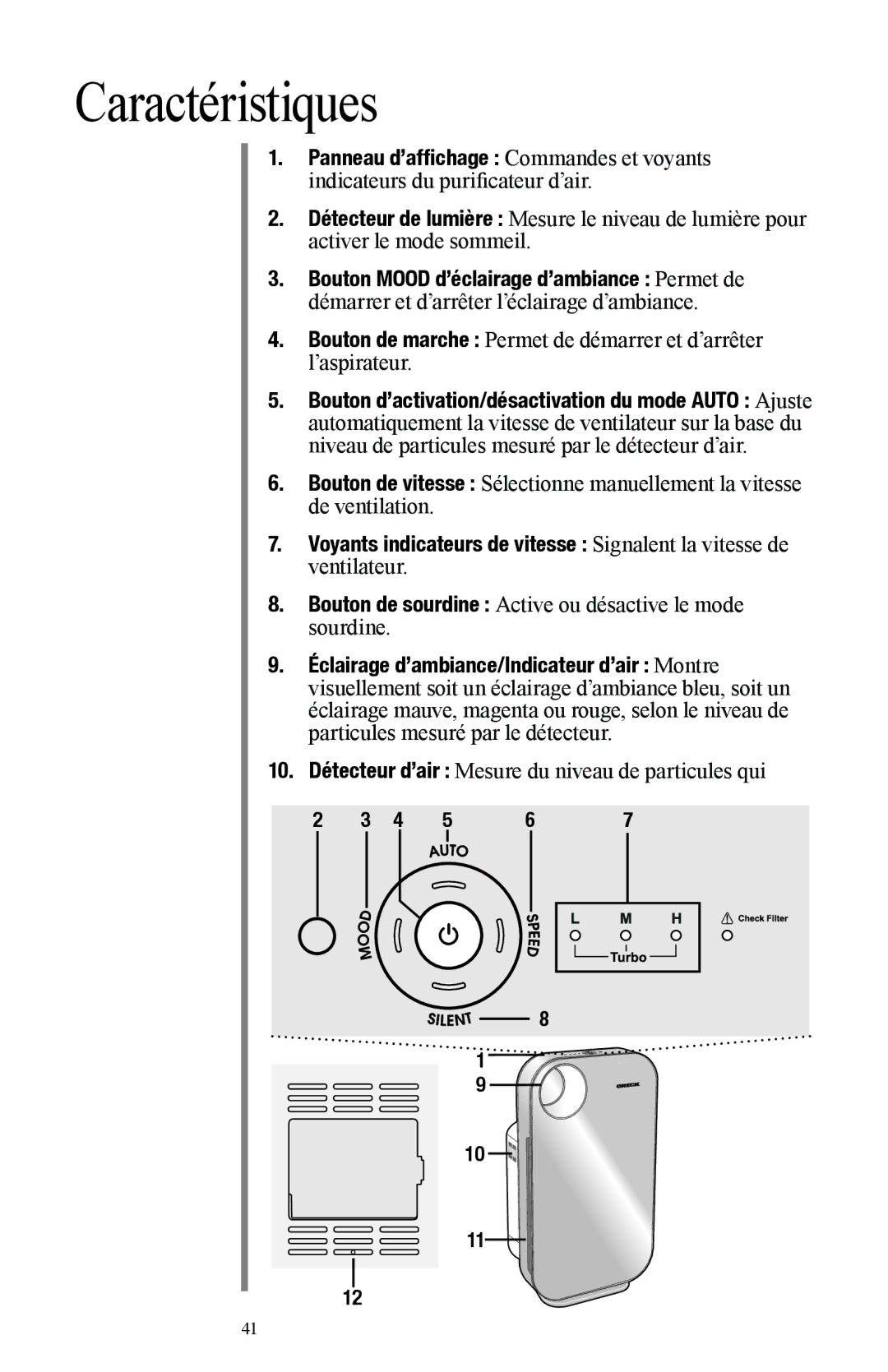 Oreck Air manual Caractéristiques 