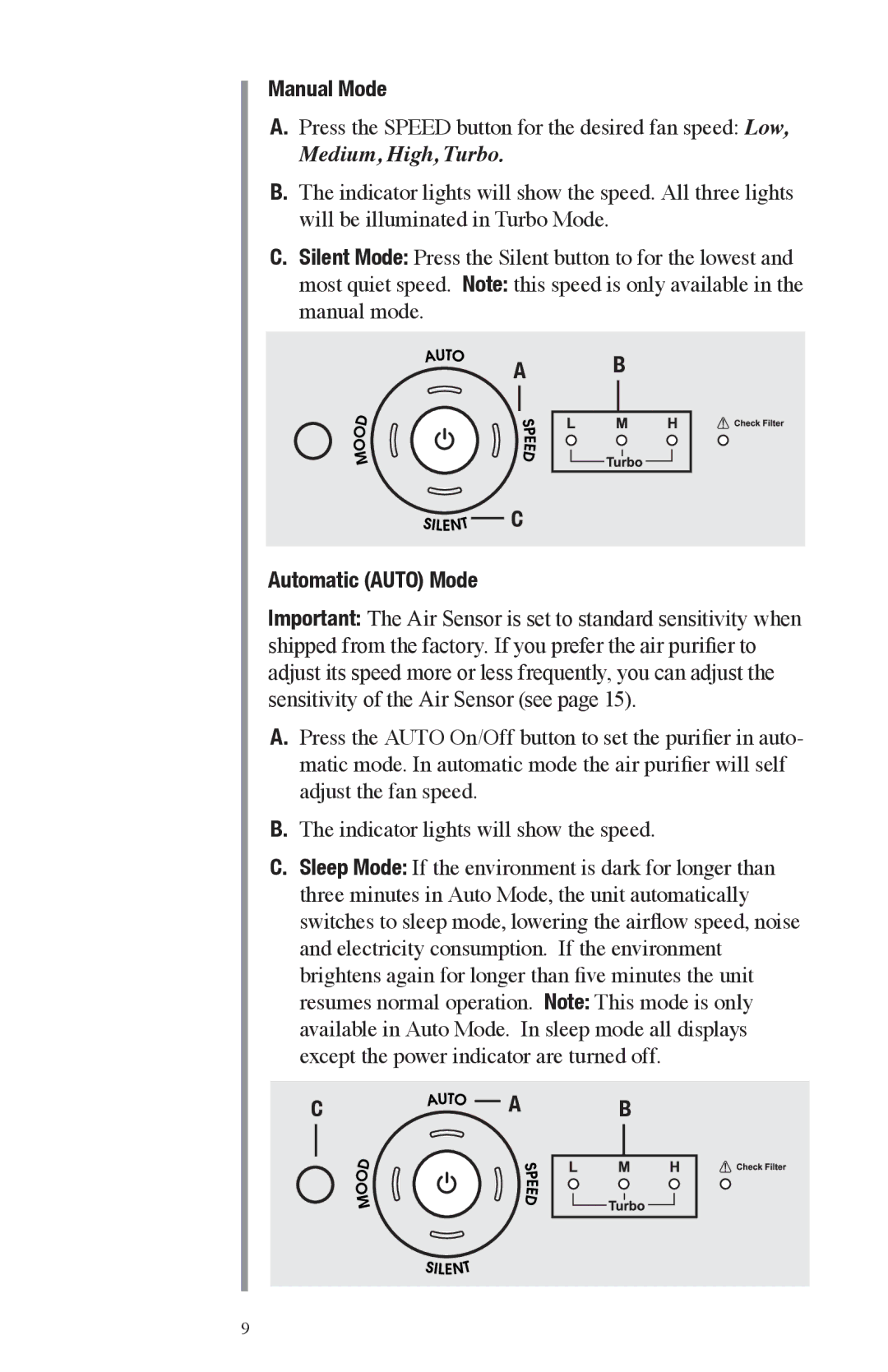 Oreck Air manual Manual Mode 