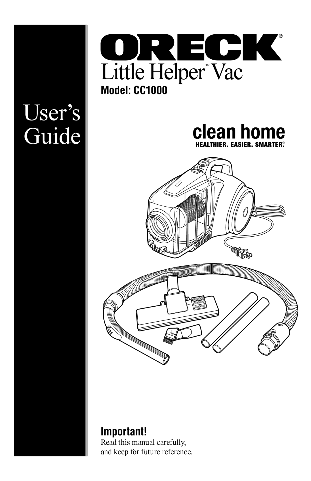 Oreck manual Little Helper Vac, User’s Guide, Model CC1000 