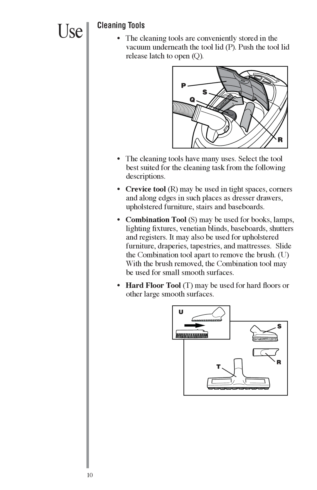 Oreck FC1000 manual Cleaning Tools 