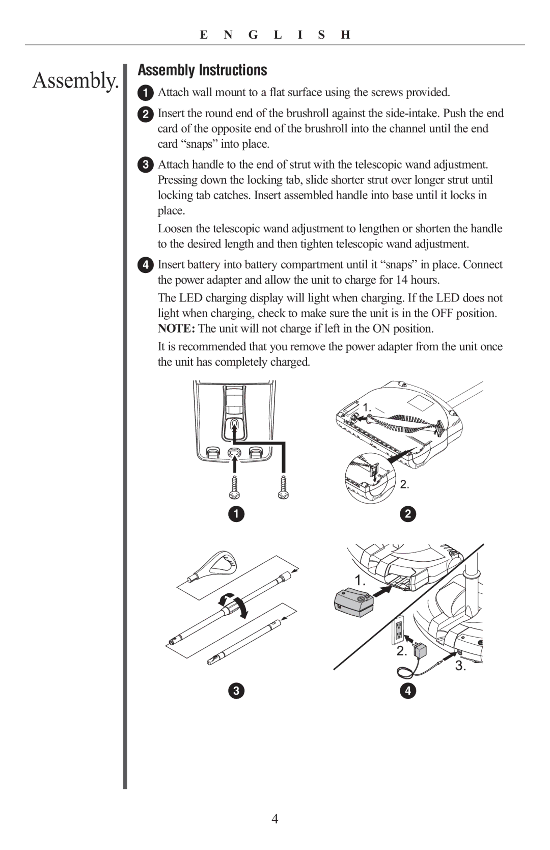 Oreck PR8000 manual Assembly Instructions 