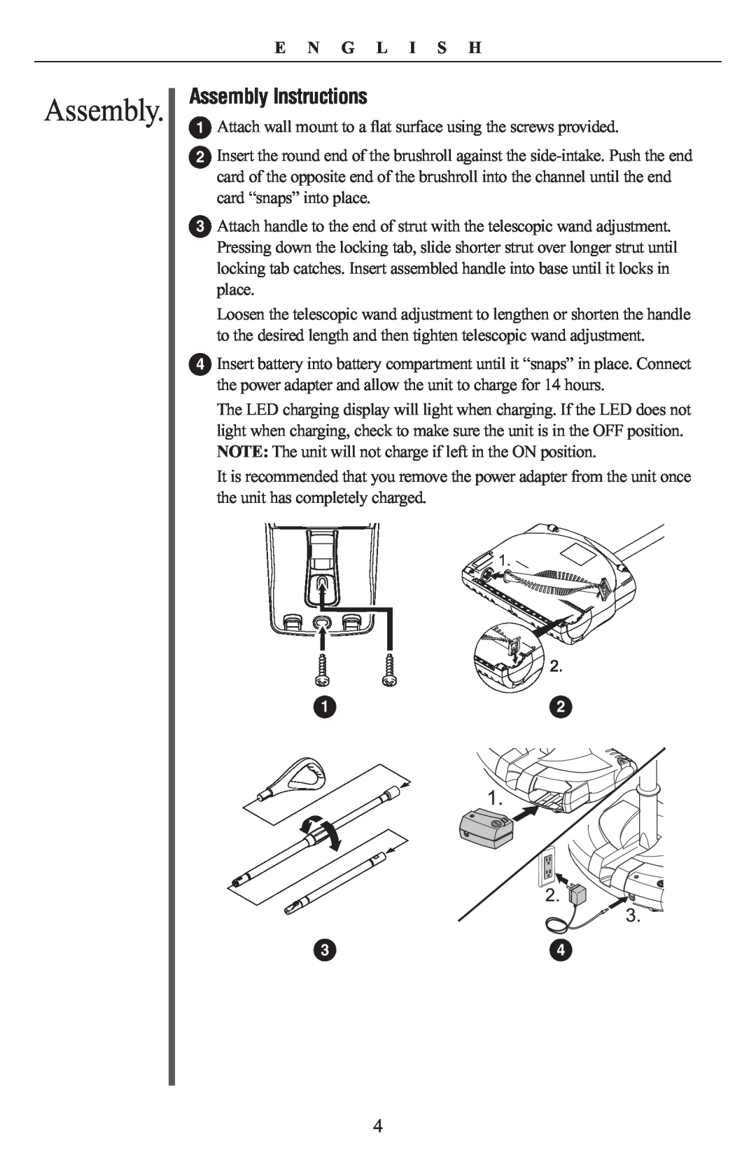 Oreck PR8000 manual Assembly Instructions 