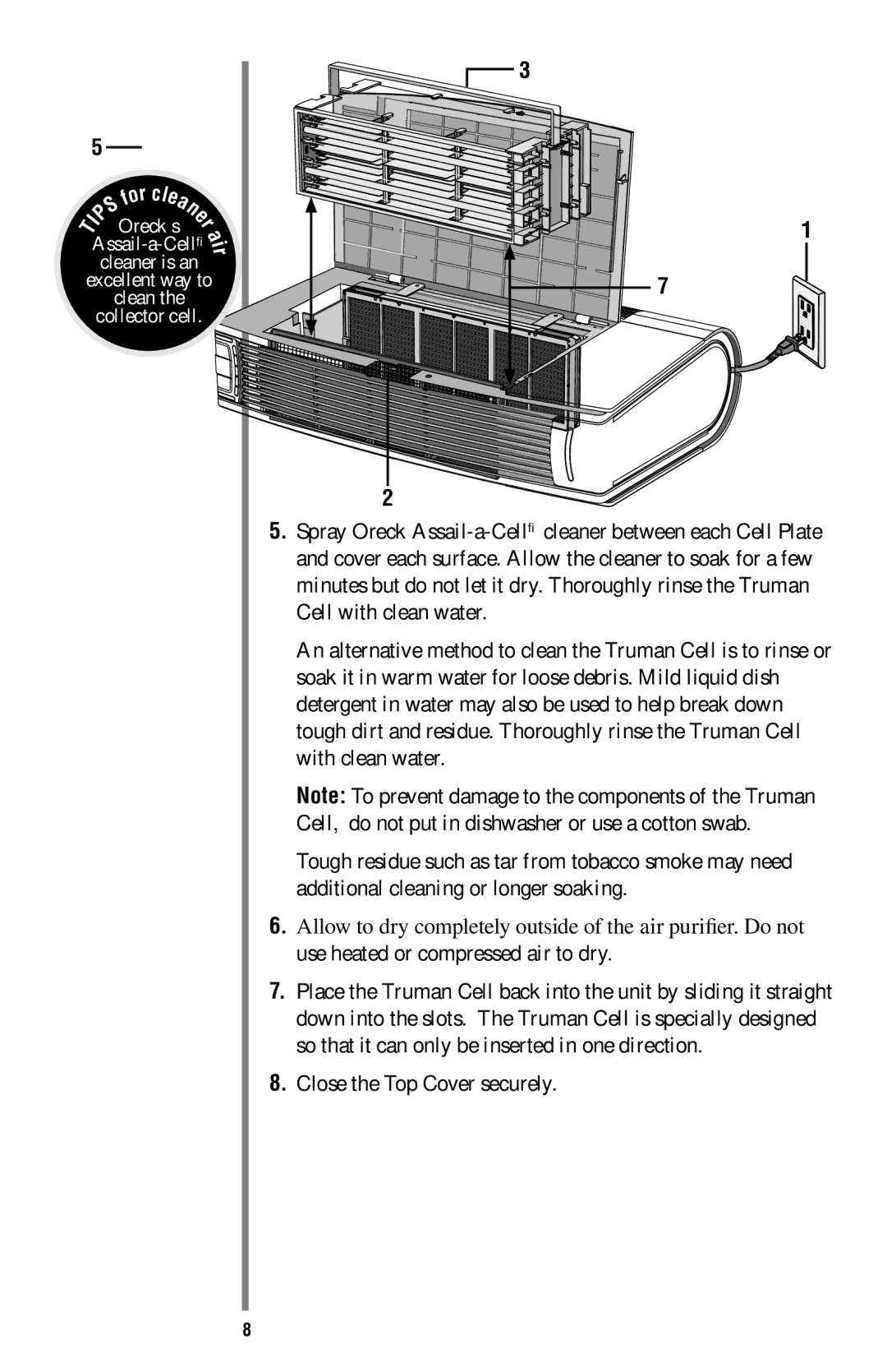 Oreck ProShield Air Purifier manual Assail-a-Cellr 