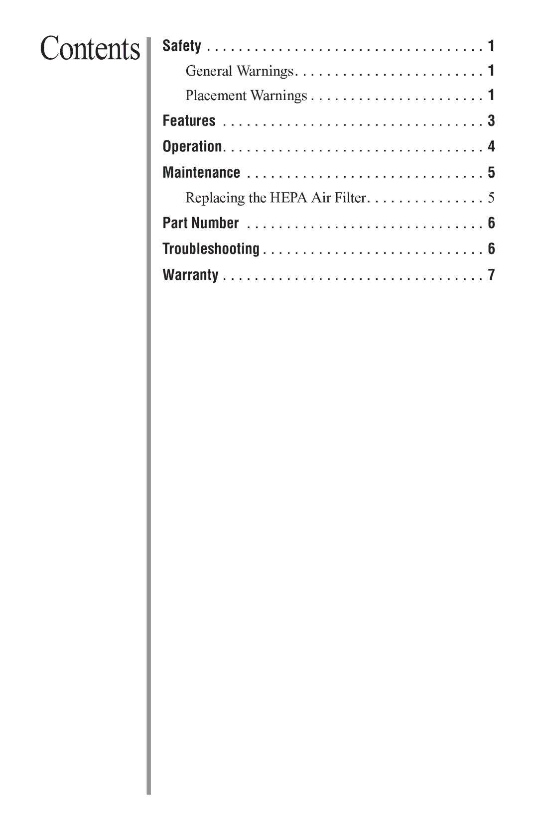 Oreck ProShield Plus Ai manual Contents 