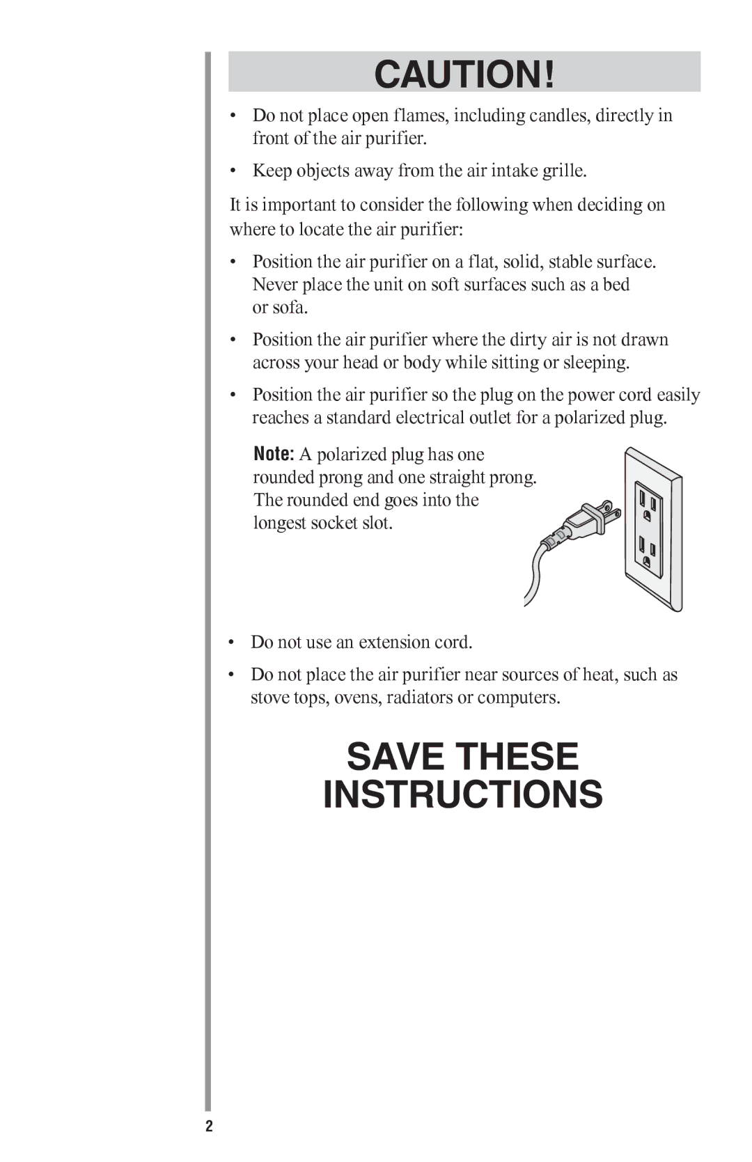 Oreck ProShield Plus Ai manual Save These Instructions 