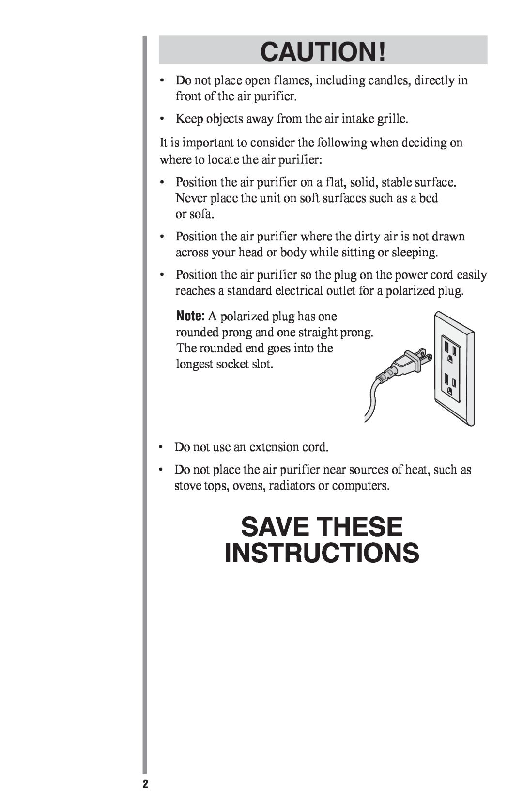 Oreck ProShield Plus Ai manual Save These Instructions 