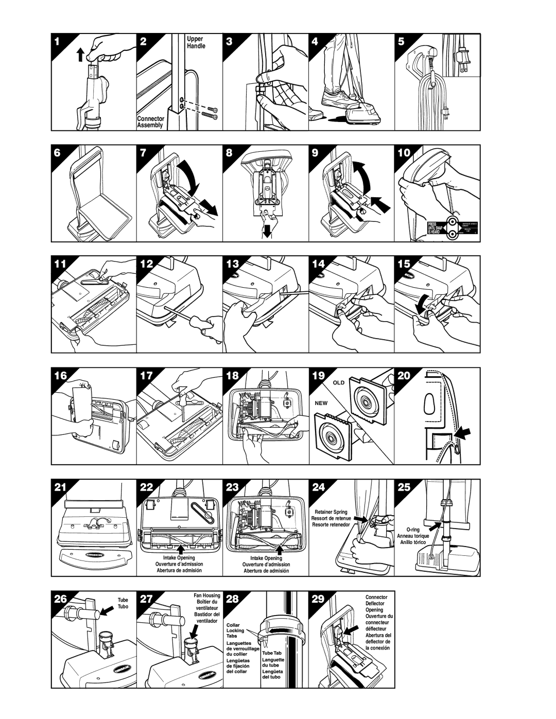 Oreck U4080H2 warranty Upper Handle Connector Assembly 