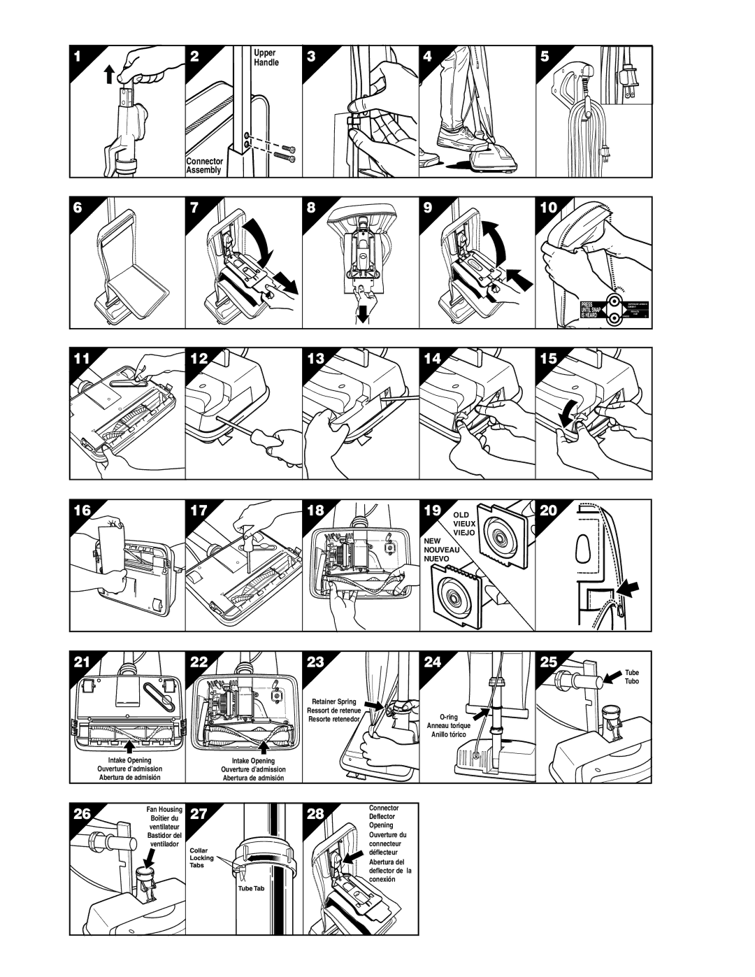 Oreck U4120H2 warranty Upper Handle Connector Assembly 