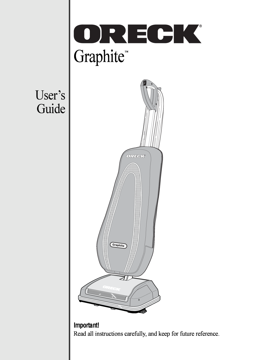 Oreck U4300 manual Graphite, User’s Guide 