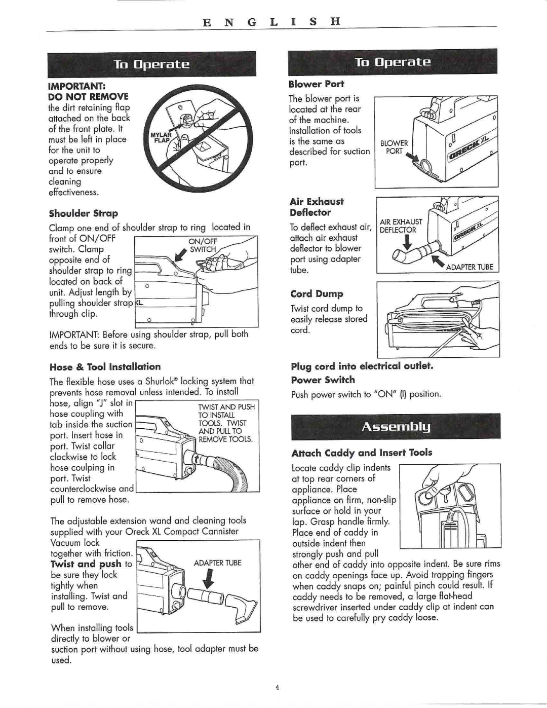 Oreck XL manual 