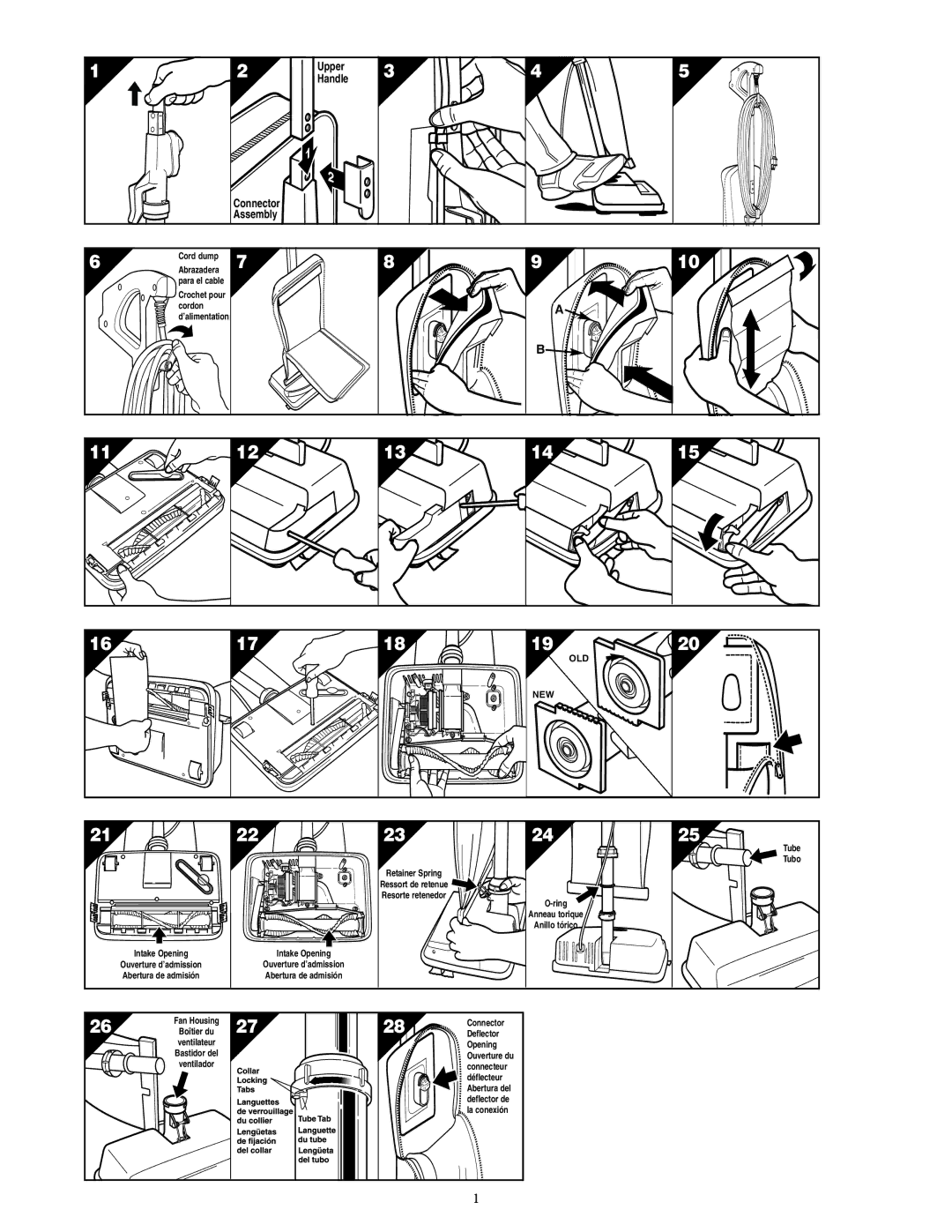 Oreck XL2000RHE, XL2000RHZ, XL2000HHE, XL2000RHA warranty Upper Handle Connector Assembly 