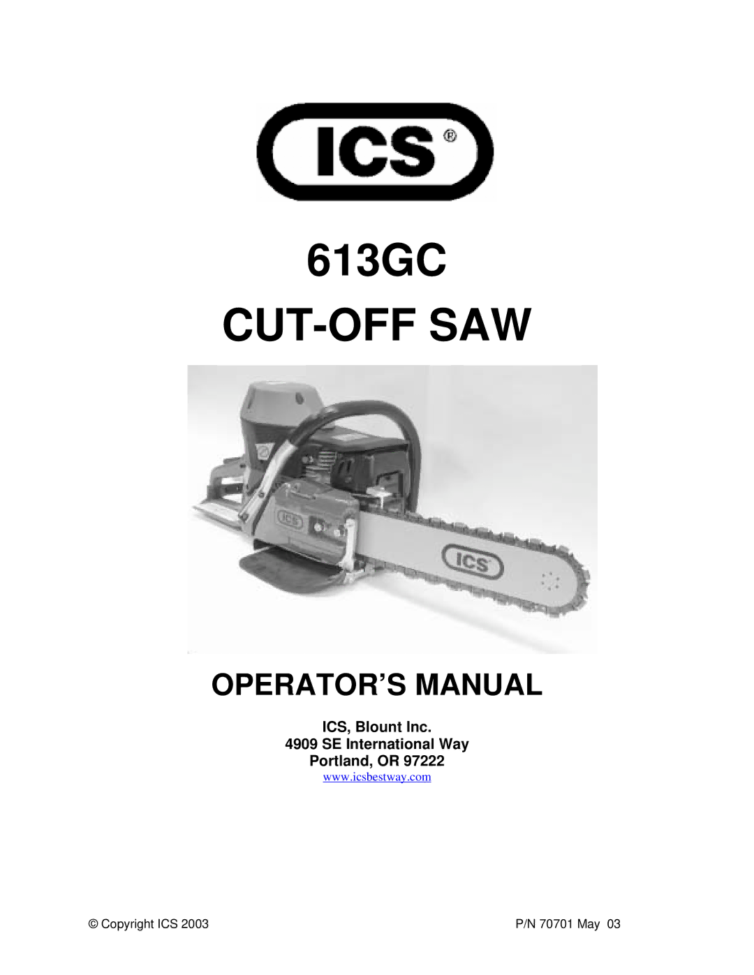 Oregon 613GC manual Cut-Off Saw 