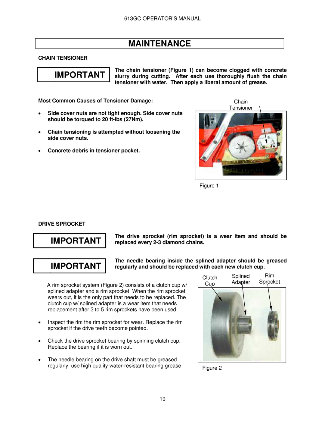 Oregon 613GC manual Chain Tensioner, Drive Sprocket 