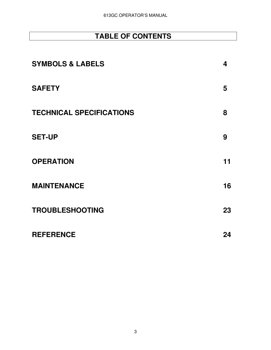 Oregon manual 613GC OPERATOR’S Manual 