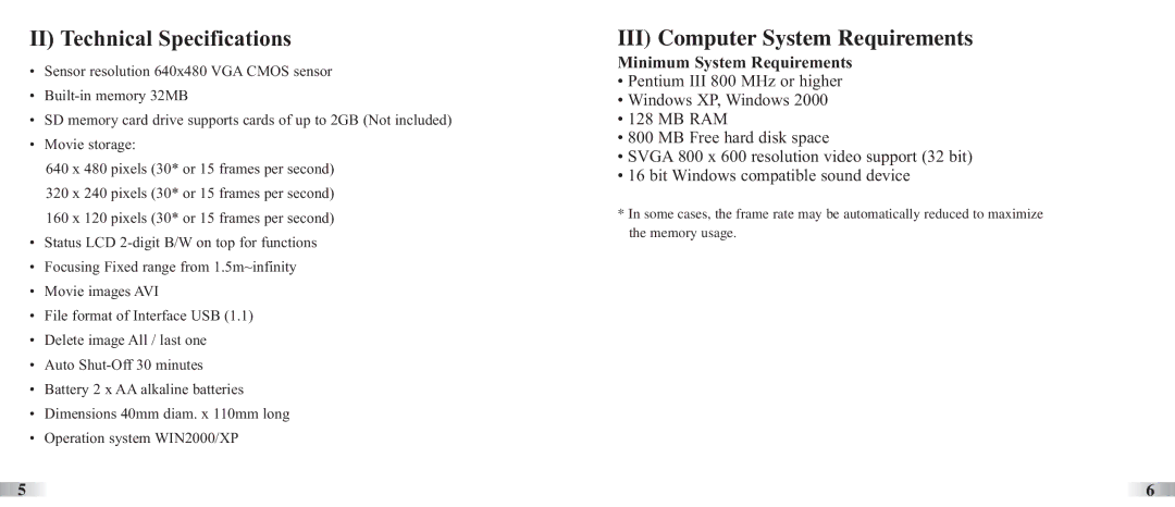 Oregon ATC-2K II Technical Specifications, III Computer System Requirements, Minimum System Requirements 