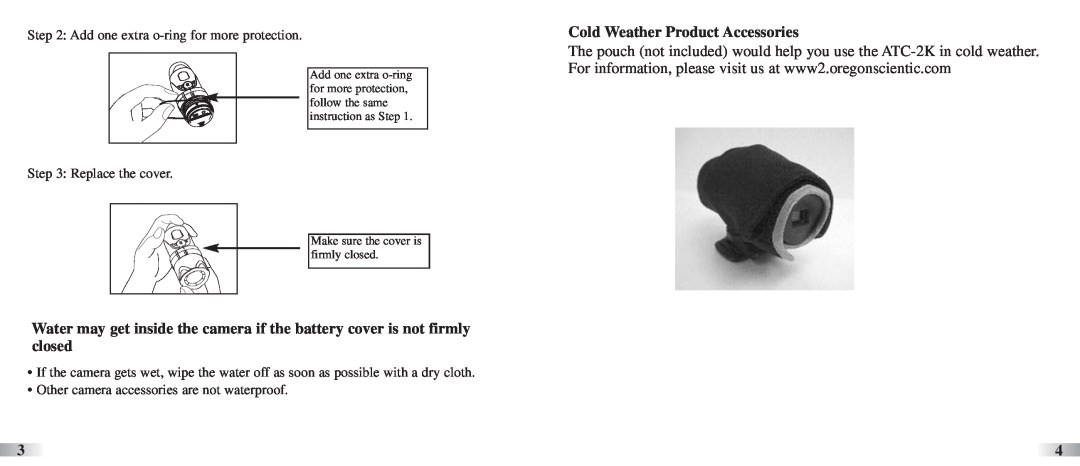 Oregon ATC-2K Cold Weather Product Accessories, Add one extra o-ring for more protection, Replace the cover 