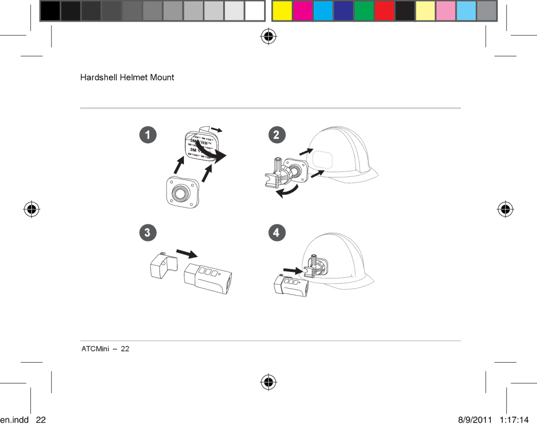 Oregon ATCmini user manual Hardshell Helmet Mount 