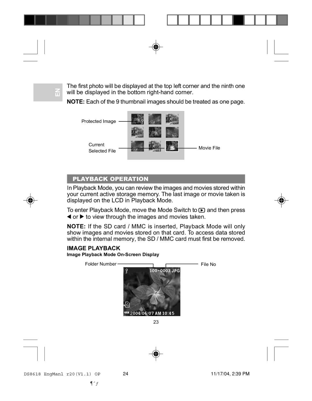 Oregon DS8618 user manual Playback Operation, Image Playback 