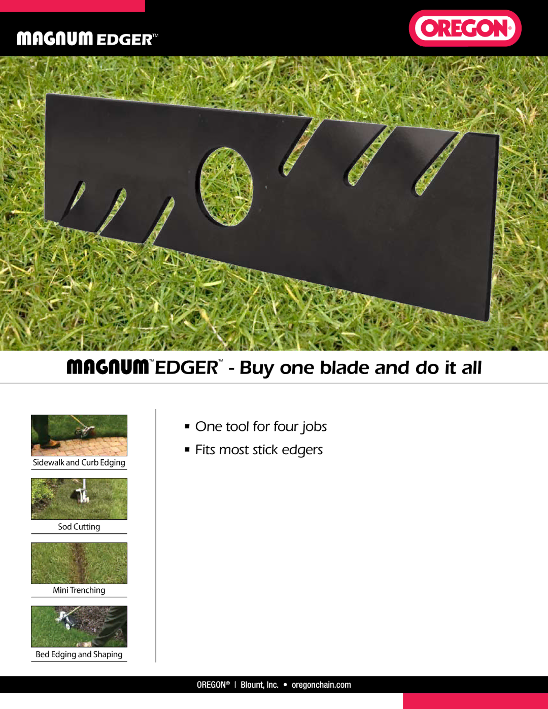 Oregon Edger manual MAGNUMEdgeRTM, Magnumedger Buy one blade and do it all 