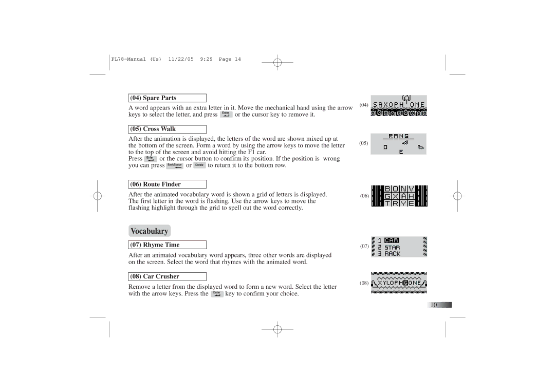 Oregon Ferrari Laptop manual Vocabulary 