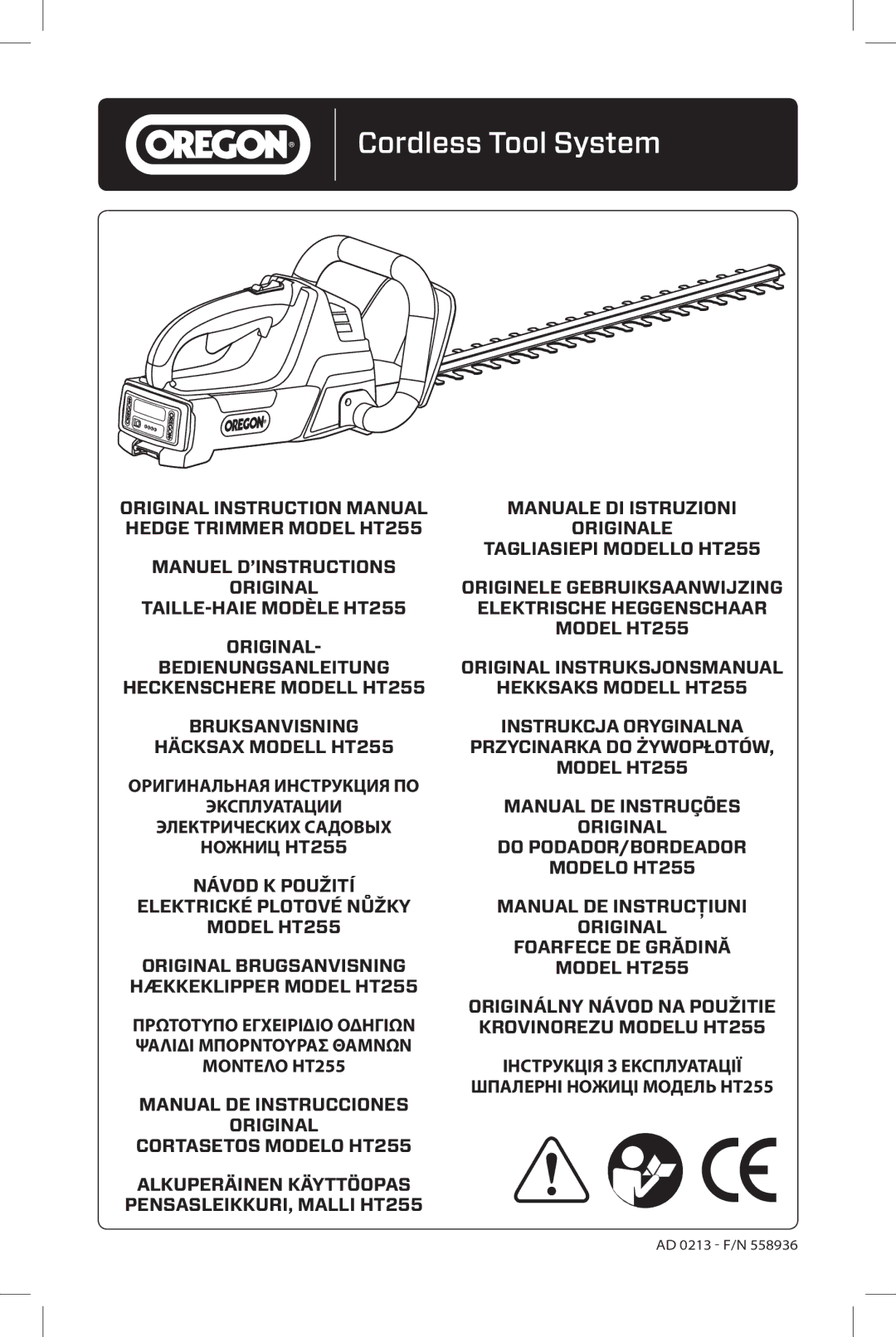 Oregon instruction manual Manuale DI Istruzioni, Model HT255, Manual DE Instruções, Original, Krovinorezu Modelu HT255 