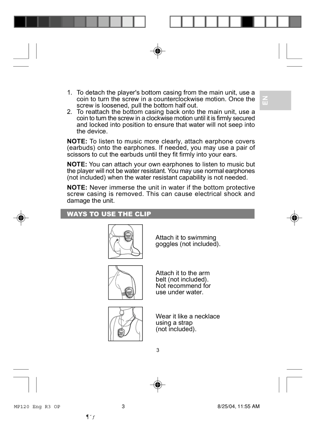 Oregon MP 120 user manual Ways to USE the Clip 