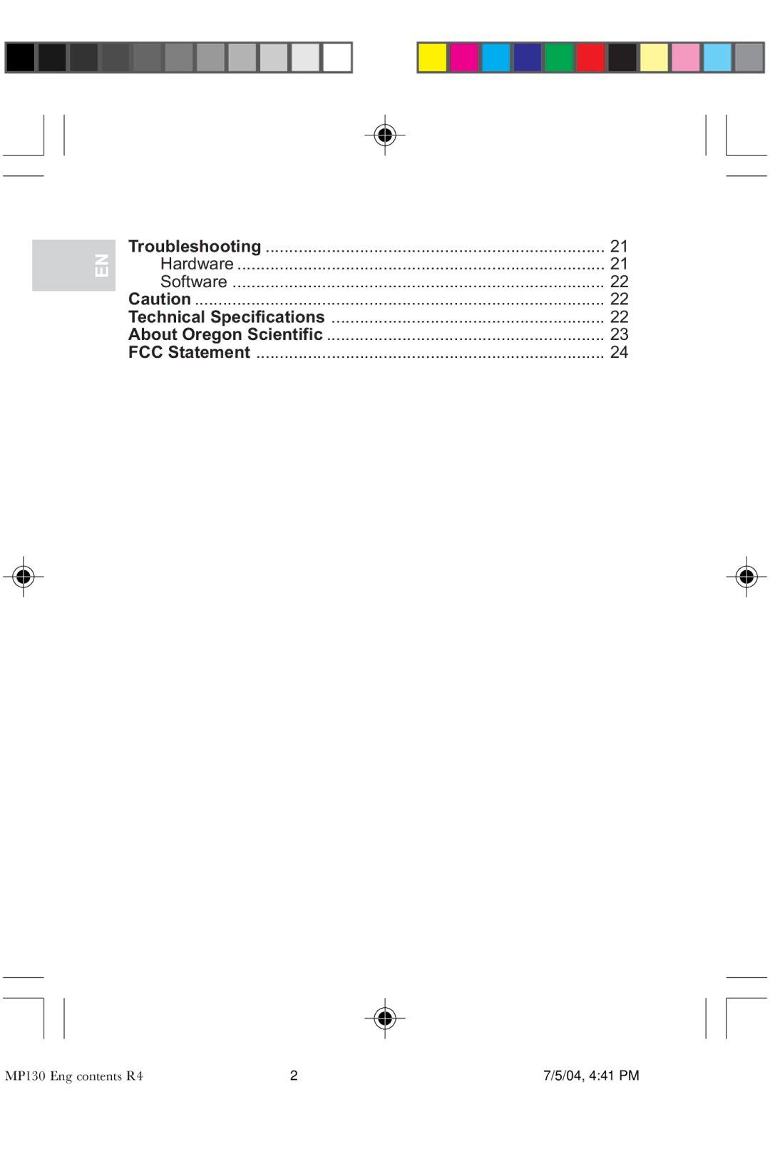 Oregon MP 130 user manual Hardware Software 