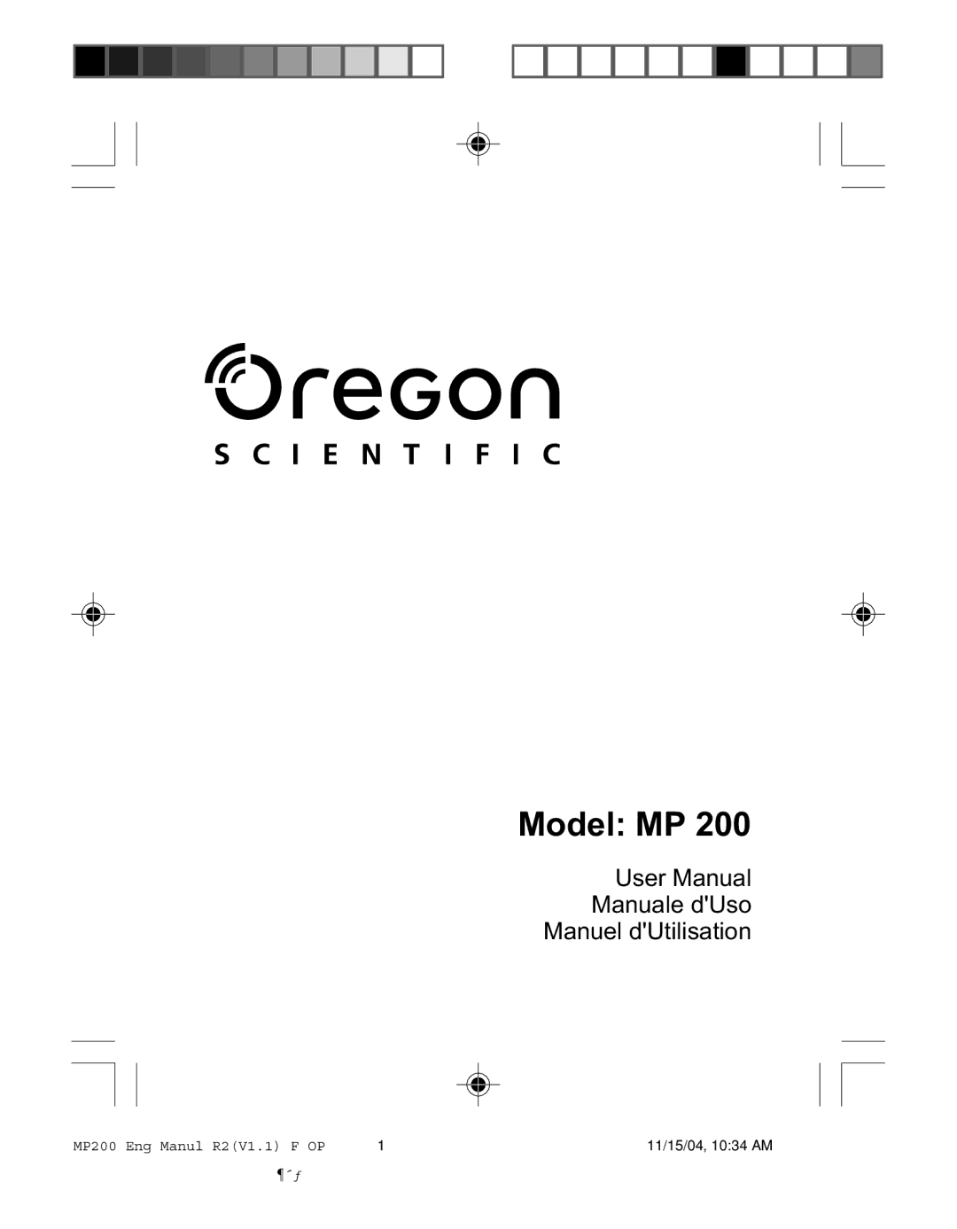 Oregon MP200 user manual Model MP 