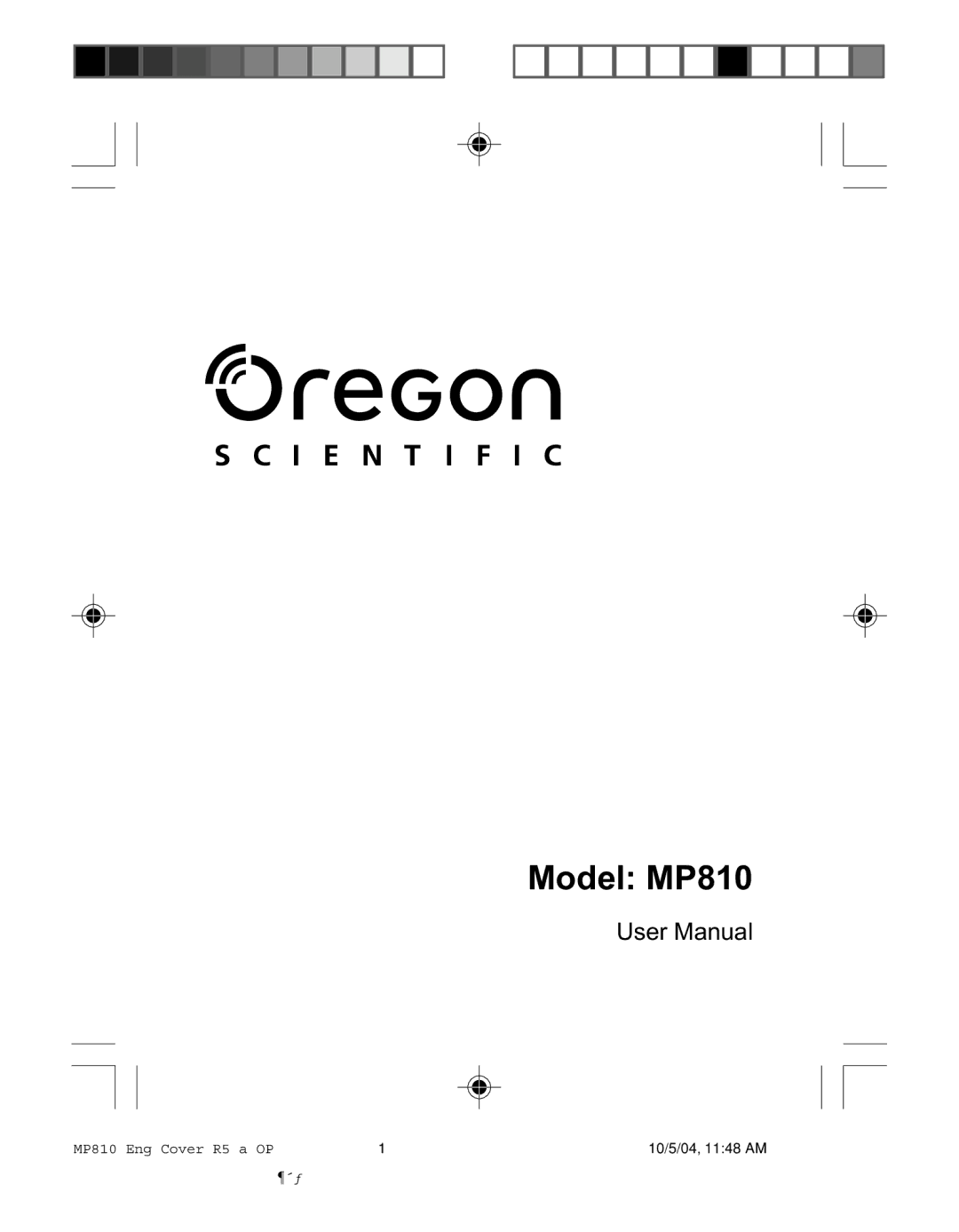 Oregon user manual Model MP810 