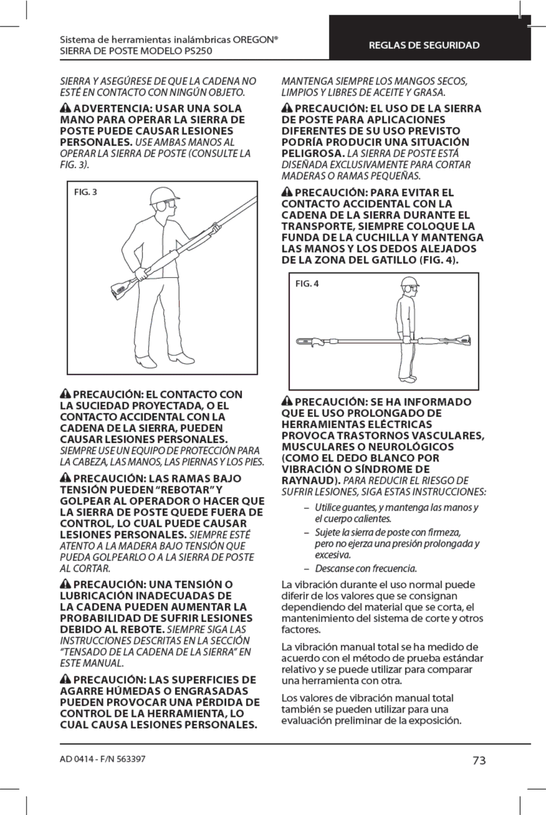 Oregon PS250 manual 