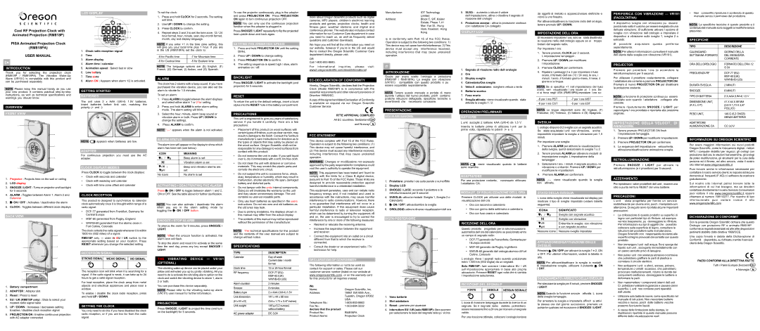 Oregon RM818P specifications Introduction, Overview Front View, Back View, LCD Display, Getting Started Batteries, Adapter 