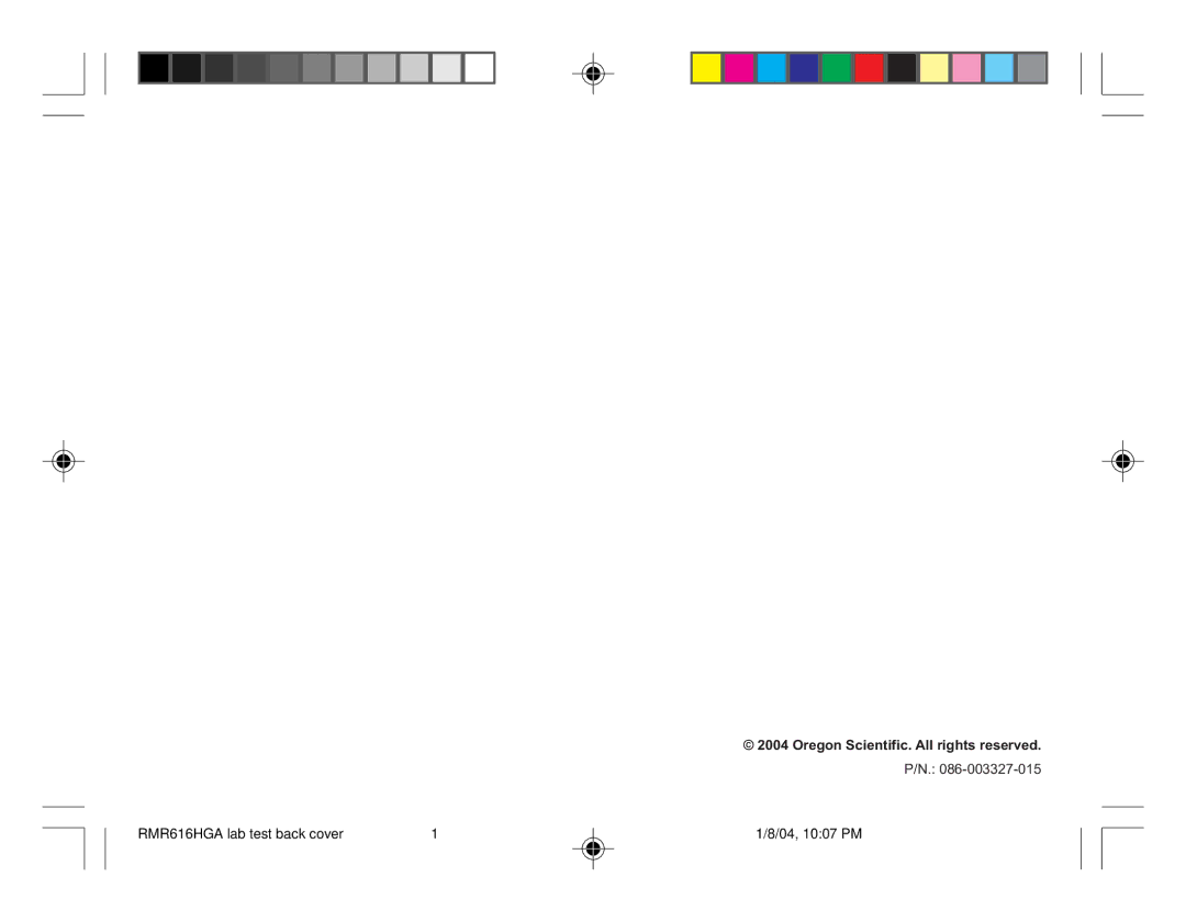 Oregon RMR616HGA user manual Oregon Scientific. All rights reserved 