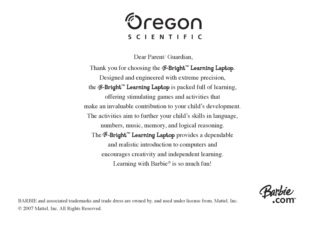 Oregon Scientific 086L004850-017 manual 