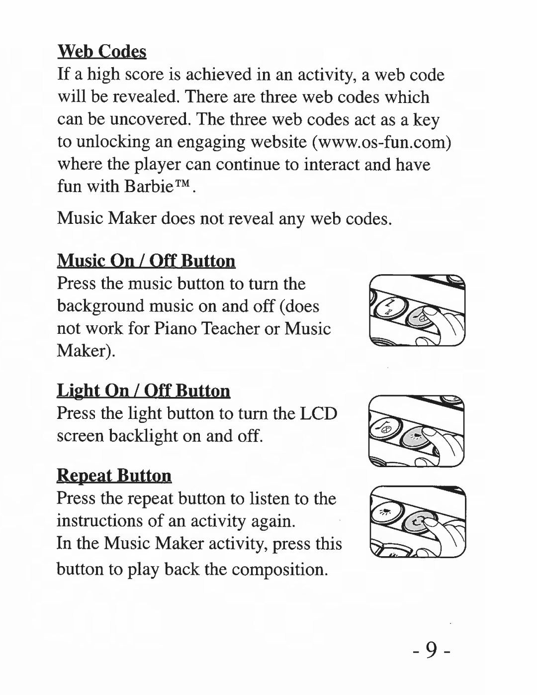 Oregon Scientific 300102544-00001-10, Barbie B-Brite Learning Laptop manual 