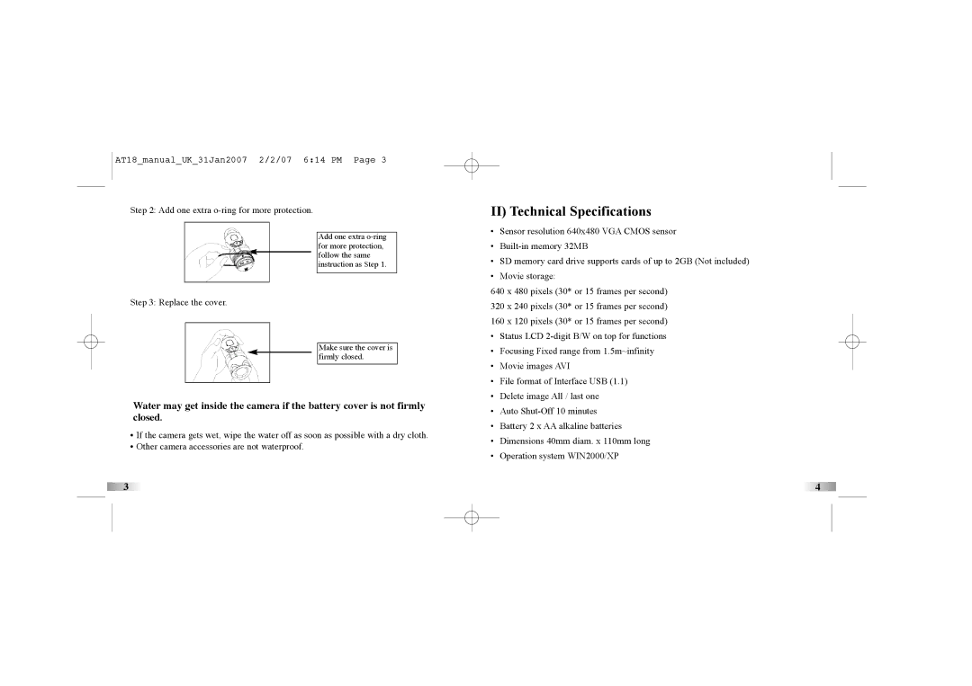 Oregon Scientific atc-2k manual II Technical Specifications 