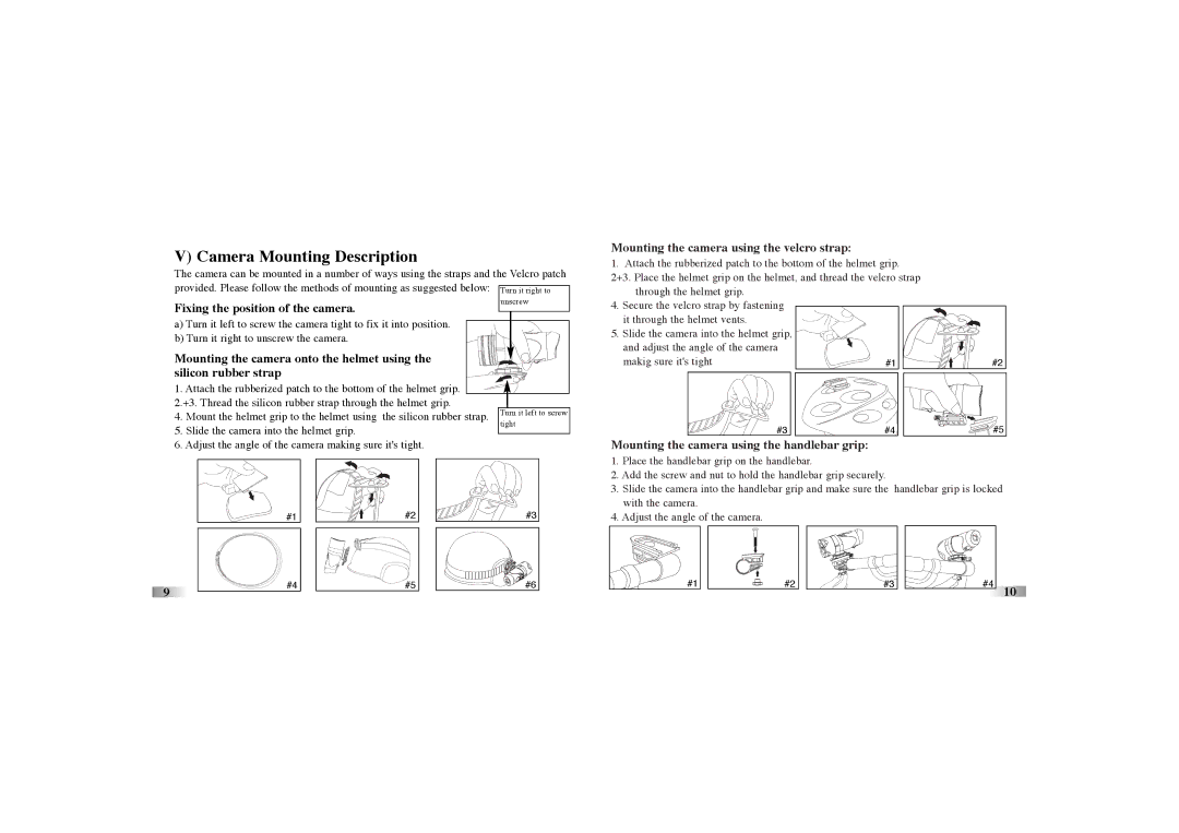 Oregon Scientific atc-2k manual Camera Mounting Description, Fixing the position of the camera 