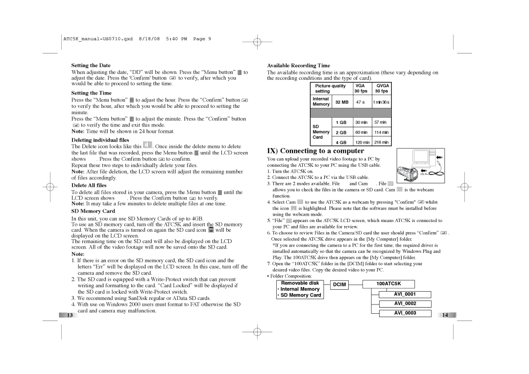 Oregon Scientific ATC5K manual IX Connecting to a computer 