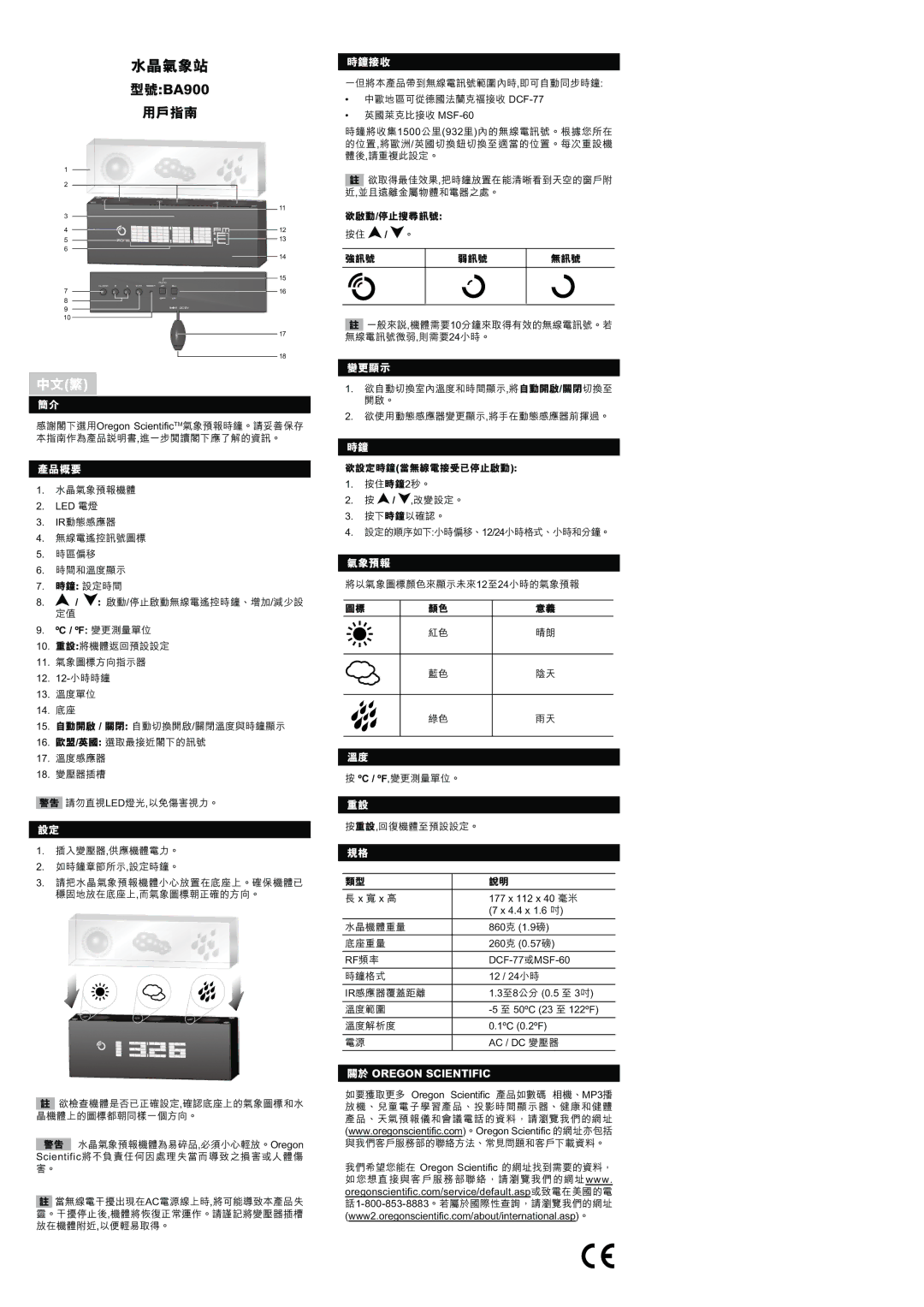 Oregon Scientific BA900 manual @FG6HI9!0, Y2Z421\413 