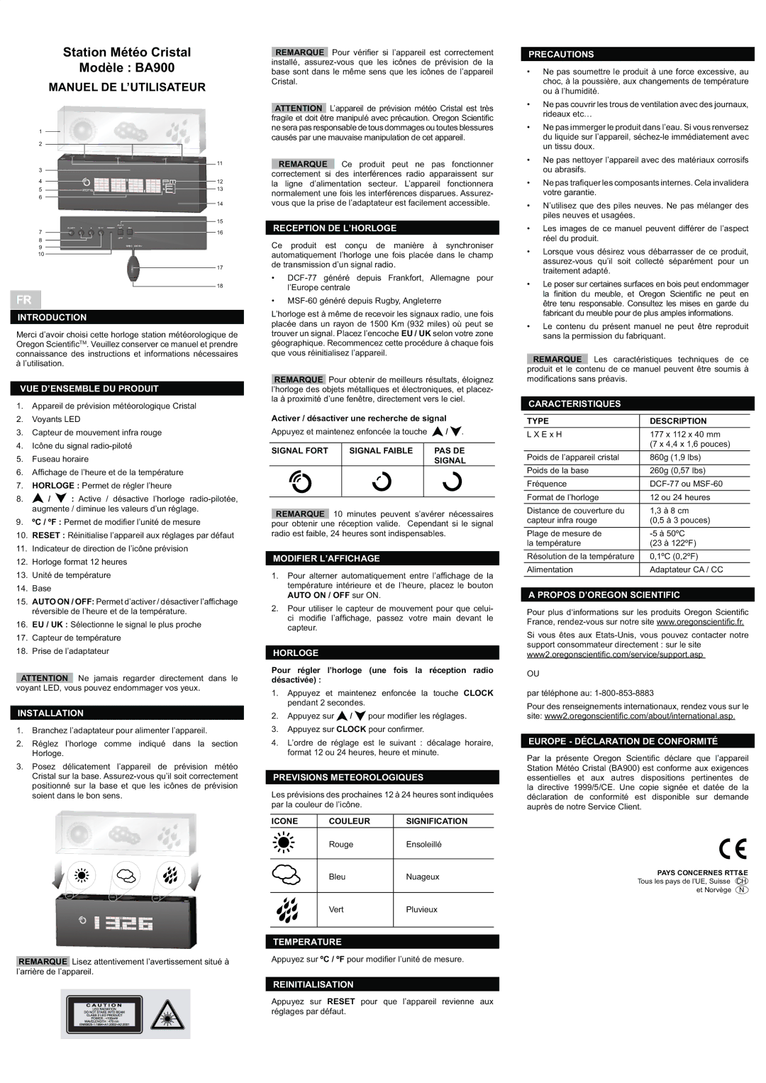 Oregon Scientific BA900 manual #3#$#, $! #3+, # 3 +, $$#3, $0#A! # !A 