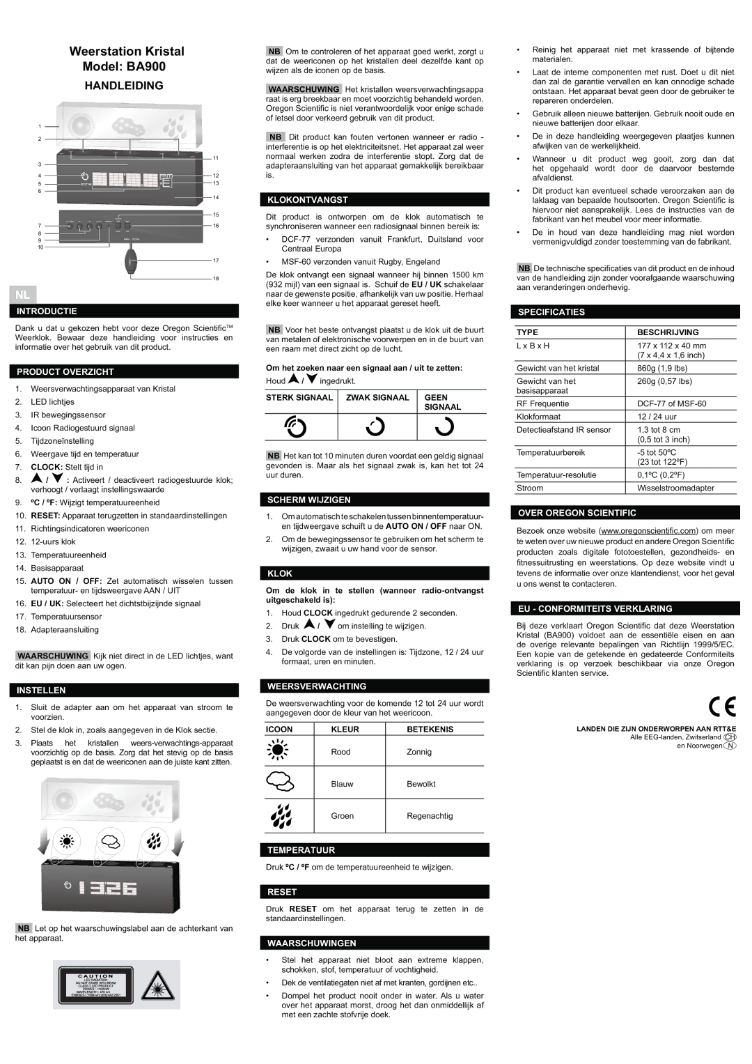 Oregon Scientific BA900 manual $#!%4 +, + E4, + E% 