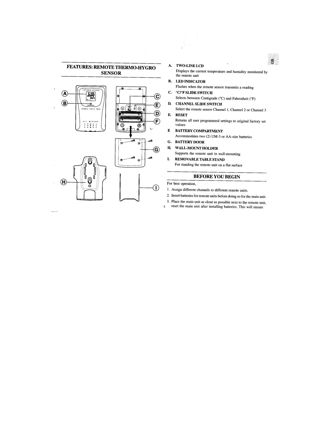 Oregon Scientific BAR122HGLA manual 