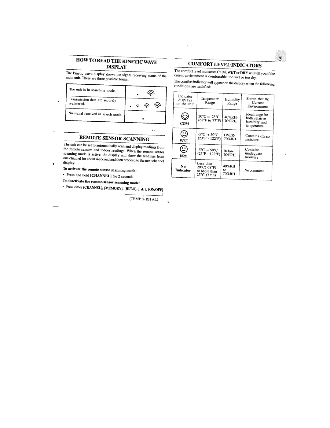 Oregon Scientific BAR122HGLA manual 