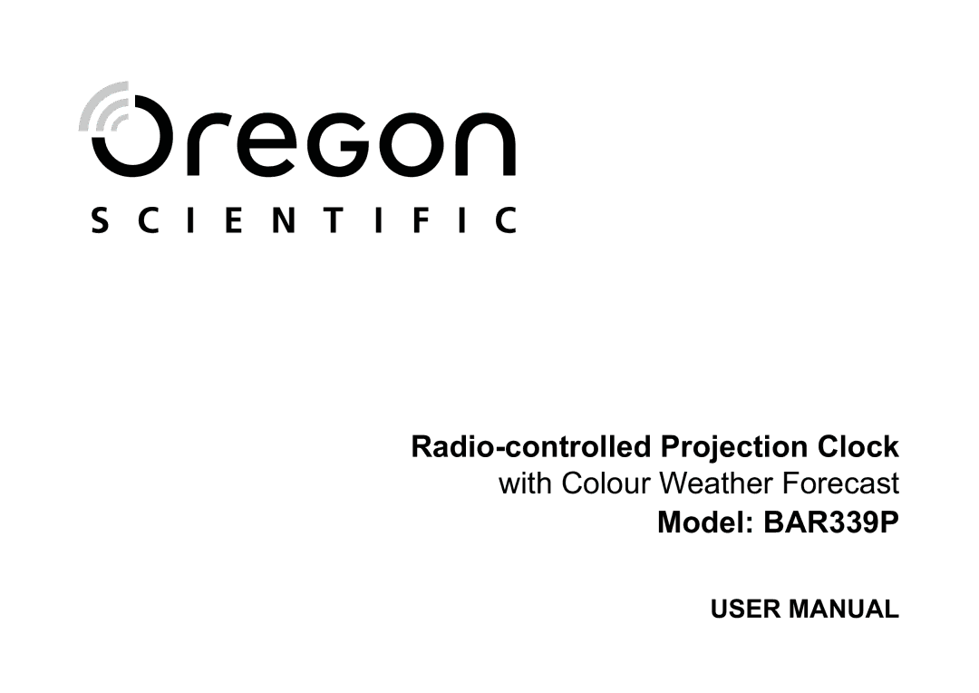 Oregon Scientific BAR339P manual 