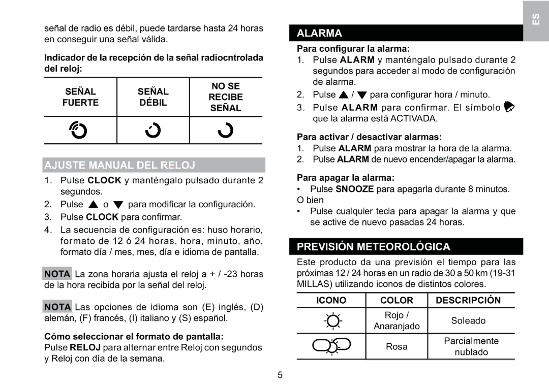 Oregon Scientific BAR339P manual =7= 